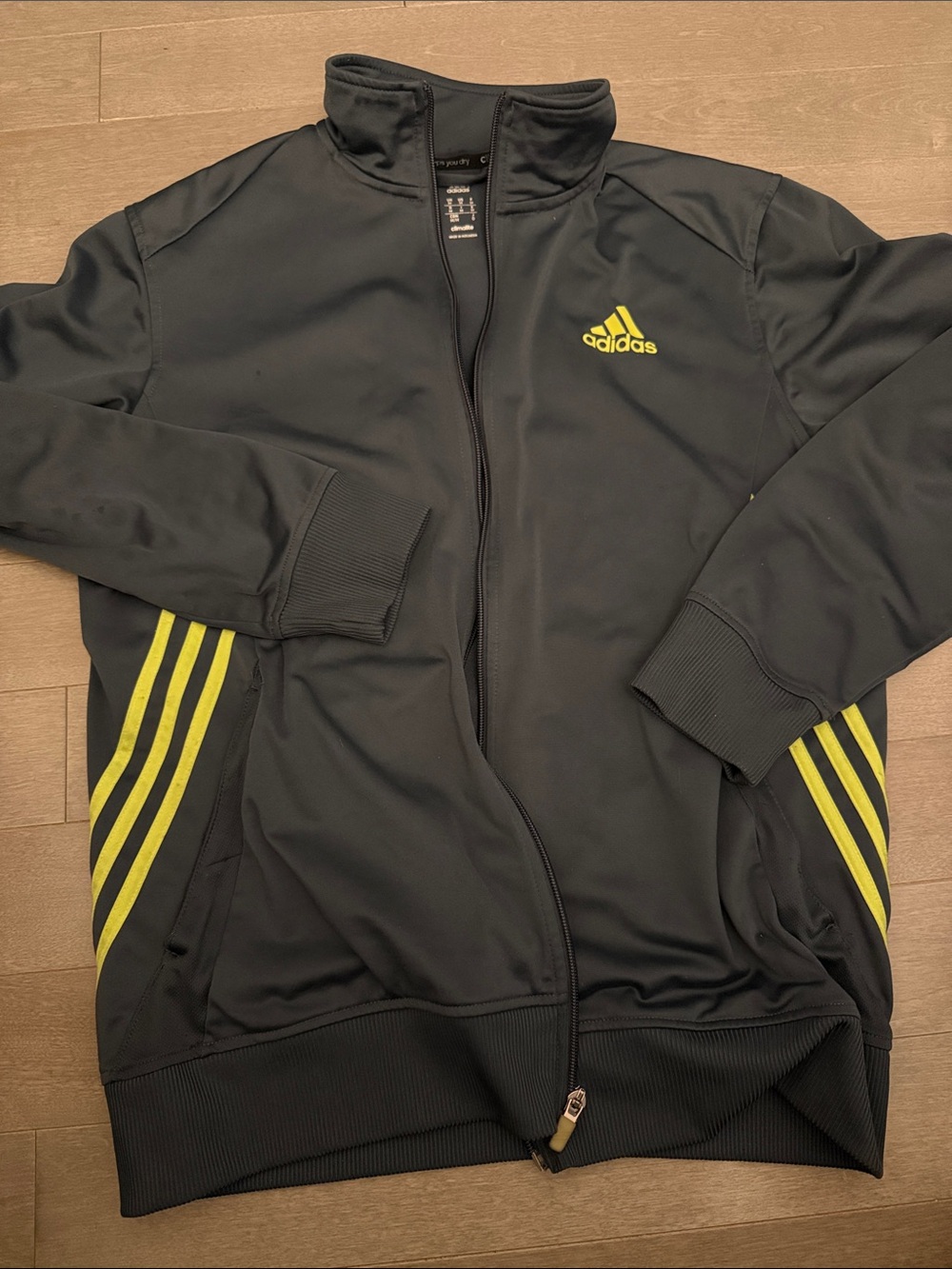 adidas performance  Jacket with Yellow Stripe Accents